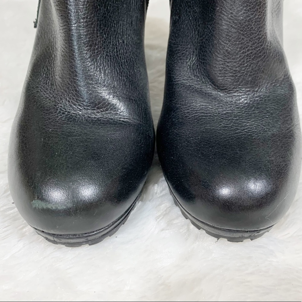 Dune London Lug Sole Leather Belted Ankle Booties - Picture 5 of 8